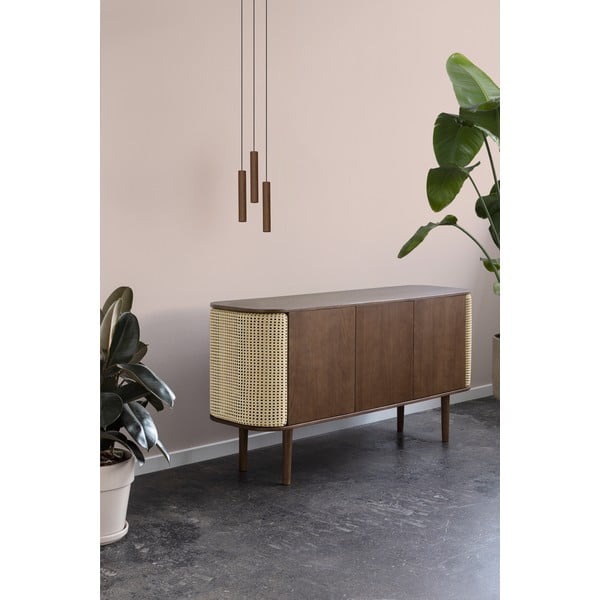 Brązowo-beżowa niska komoda w dekorze dębu 150x75 cm Treasures – UMAGE-image-1