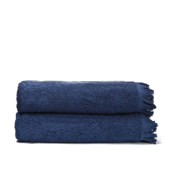 Komplet 2 niebieskich ręczników kąpielowych z bawełny Casa Di Bassi Bath, 100x160 cm