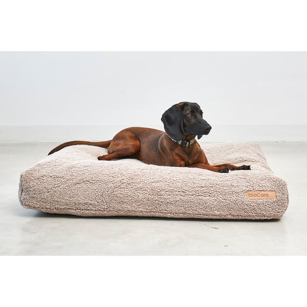 Beżowy materac dla psów z materiału bouclé 120x90 cm Senso Greige L – MiaCara-image-1