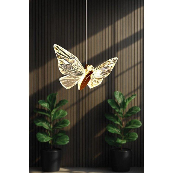 Metalowa lampa wisząca LED w kolorze złota z kloszem ze szkła akrylowego ø 20 cm Myrna – Opviq lights-image-2