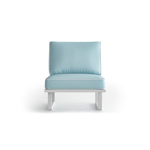 Jasnoniebieski fotel ogrodowy z białą lamówką Marie Claire Home Angie