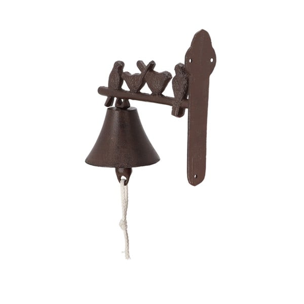 Żeliwny dzwonek ścienny z dekoracyjnymi ptaszkami Esschert Design-image-3