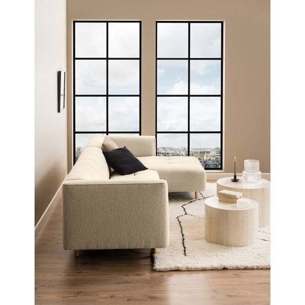 Beżowe okrągłe stoliki w dekorze kamienia zestaw 2 szt. ø 58 cm Dice – Actona-image-2