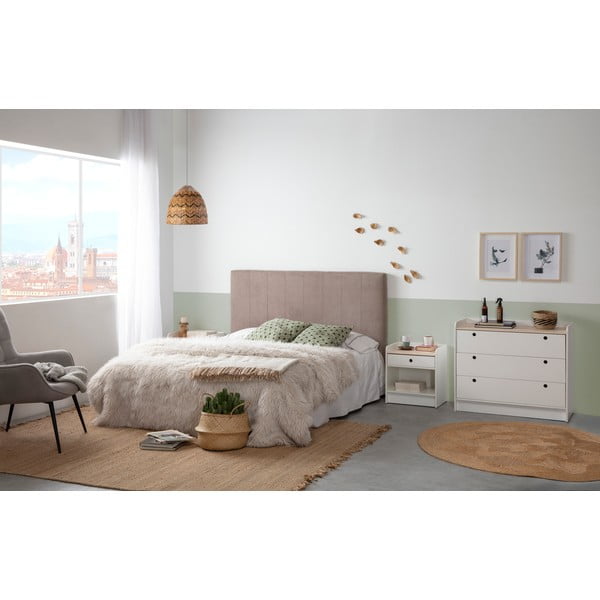 Biała szafka nocna z blatem z drewna sosnowego Marckeric Monte-image-3