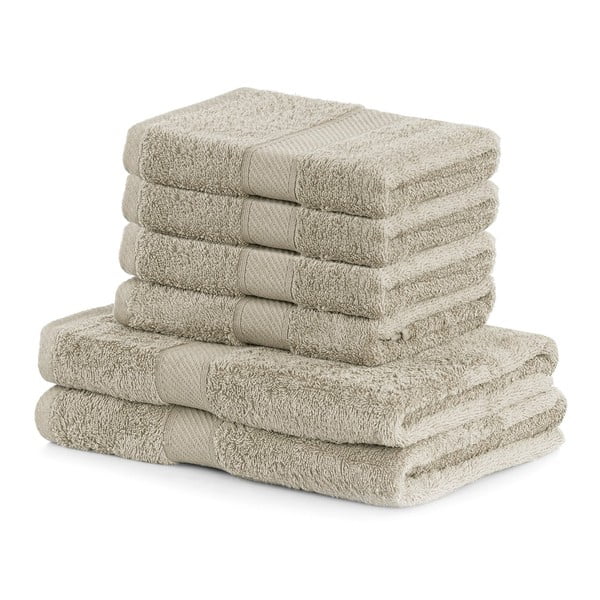 Zestaw 6 beżowych ręczników DecoKing Bamby