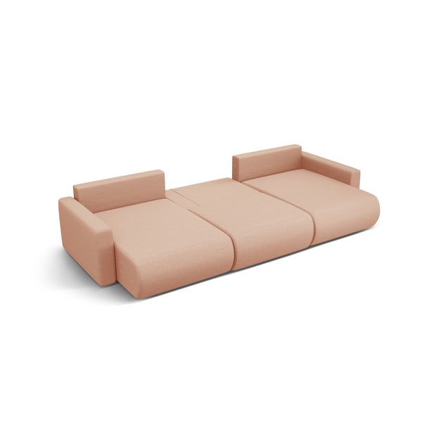 Różowy rozkładany narożnik ze schowkiem (w kształcie litery U) Belfast – Cosmopolitan Design-image-2