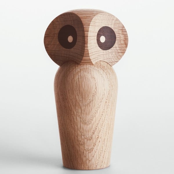 Jasna dekoracja z drewna dębowego w kształcie sowy Architectmade Owl