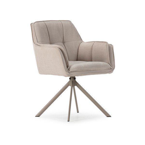 Beżowe tapicerowane fotele jadalniane zestaw 2 szt. Keiko – Marckeric