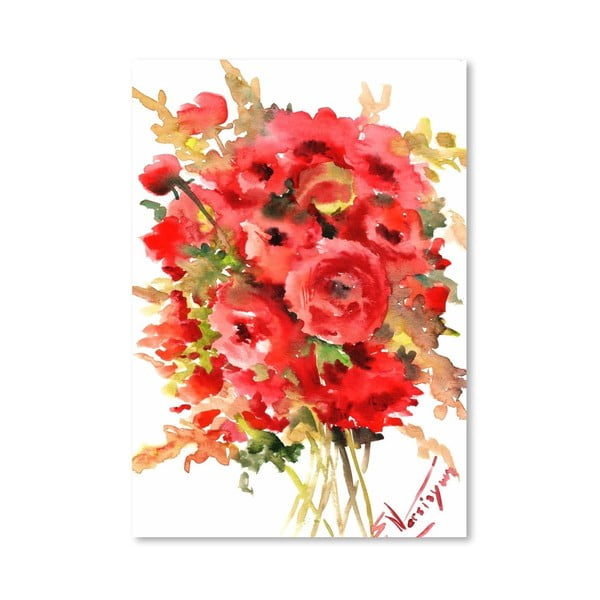 Plakat Red Ranunculus (projekt Suren Nersisyan)