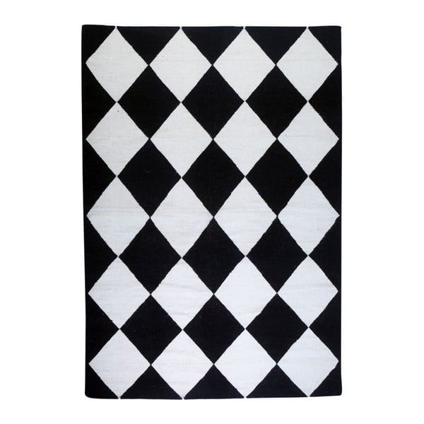 Dywan wełniany Geometry Classic Black & White, 160x230 cm