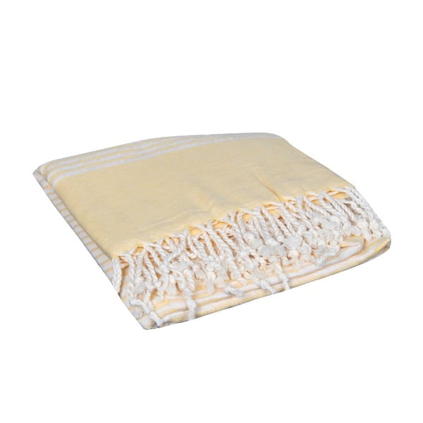 Żółty ręcznik hammam Yummy Yellow, 90x190 cm