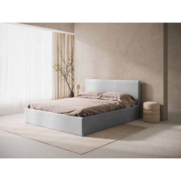 Jasnoszary tapicerowany zagłówek 190,5x100 cm Remo – Micadoni -image-1