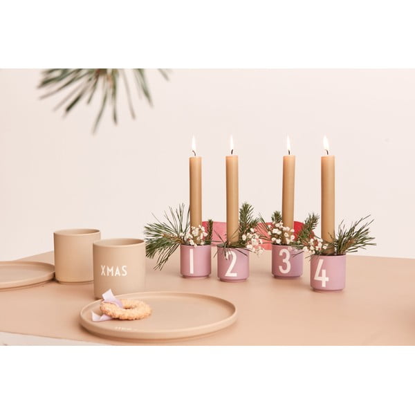 Porcelanowe świeczniki zestaw 4 szt. Mini – Design Letters-image-1