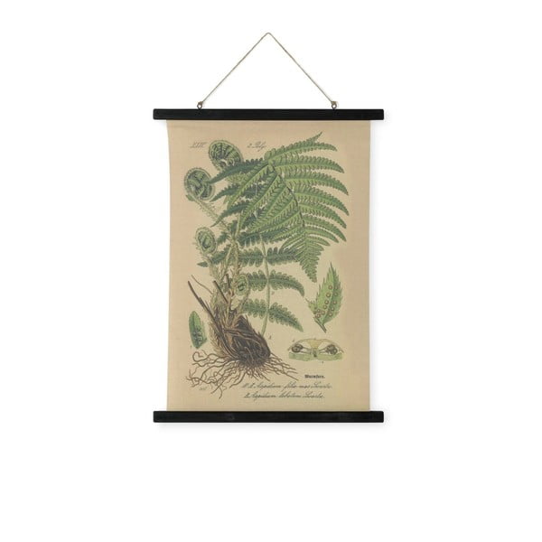 Plakat lninay na drewnianym drążku HF Living Palm, 55x75 cm