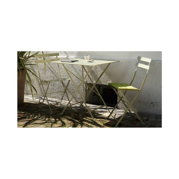 Zestaw 2 jasnobeżowych składanych krzeseł ogrodowych Fermob Bistro-image-4