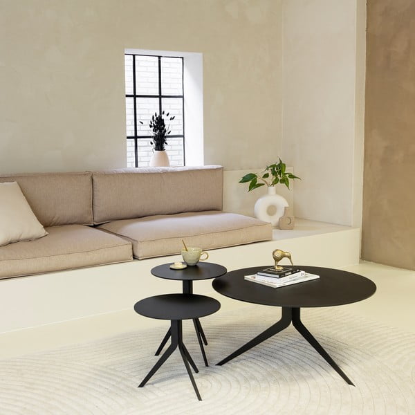 Czarny metalowy okrągły stolik ø 78 cm Daley – Spinder Design-image-3