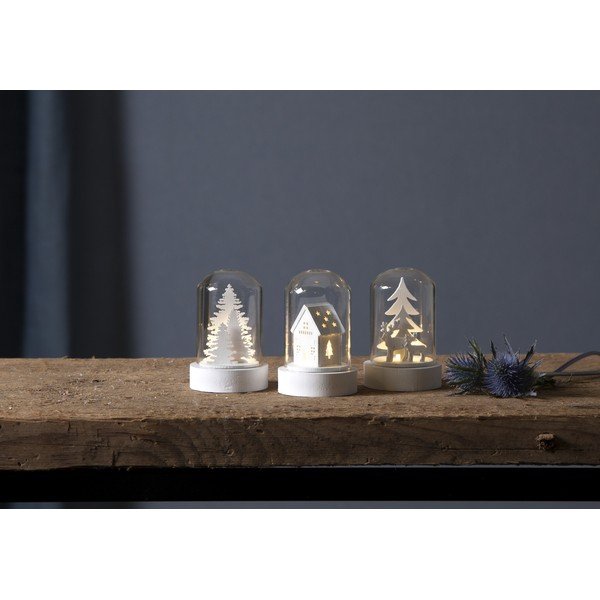 Białe dekoracje świetlne ze świątecznym motywem zestaw 3 szt. ø 5,5 cm Kupol – Star Trading-image-1