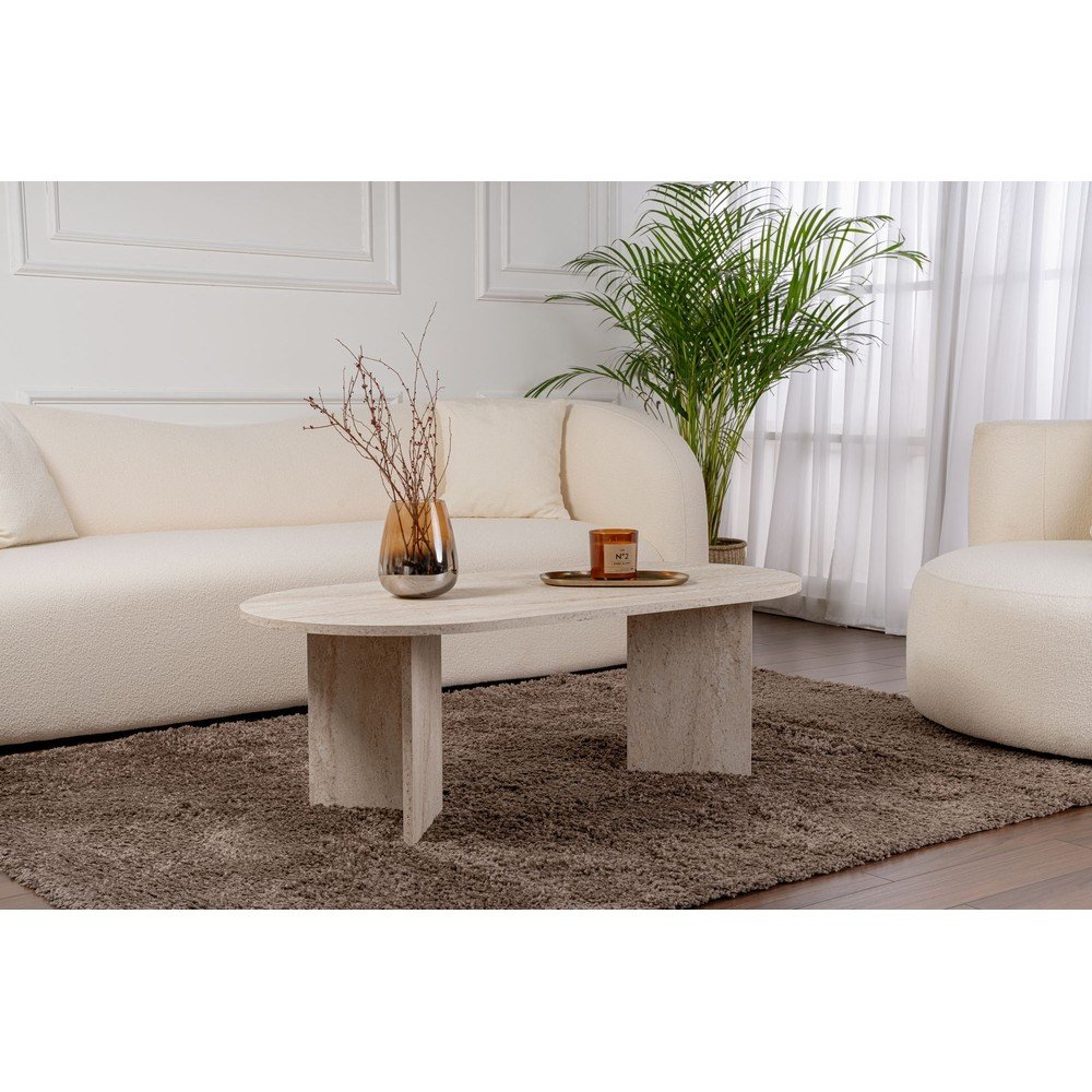 Beżowy stolik z półmatowym wykończeniem 60x119 cm Sable – Kalune Design (zdjęcie 3)