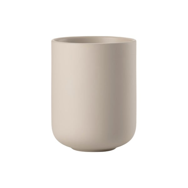 Beżowy kamionkowy kubek na szczoteczki do zębów Sensu – Zone