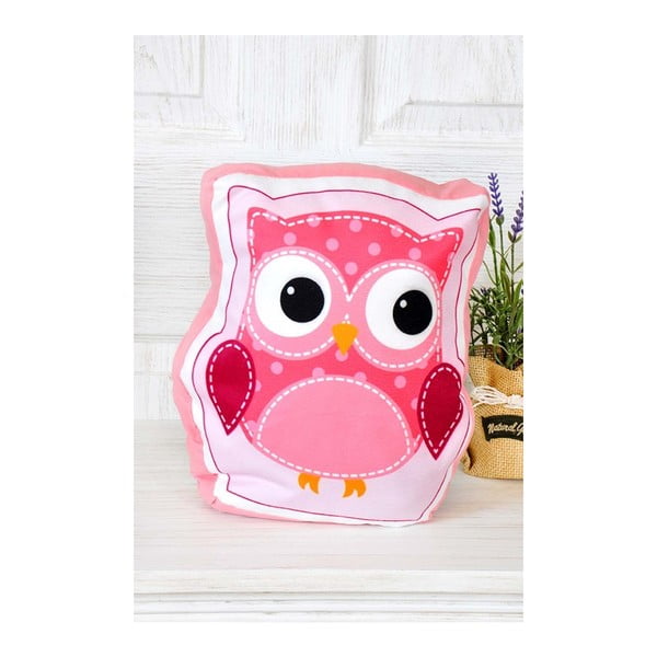 Różowa
  poduszeczka The Mia Retro Owl, 35x35 cm