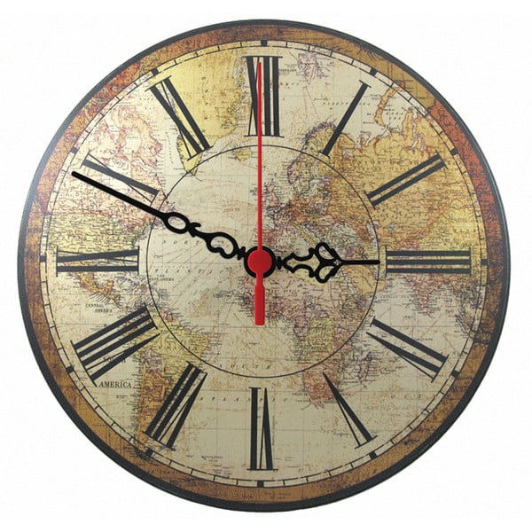 Zegar ścienny World Map, 30 cm