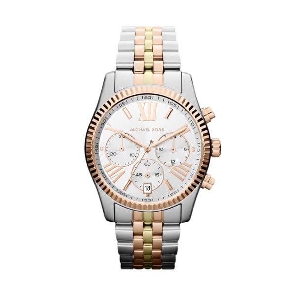 Zegarek damski w kolorze srebra z elementami w kolorze różowego złota Michael Kors Lexington