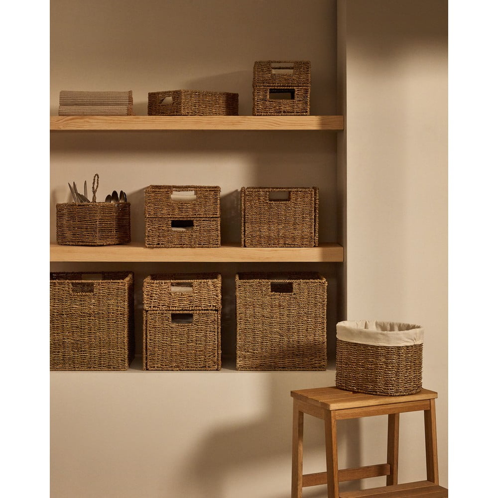 Koszyki z trawy morskiej zestaw 2 szt. 35x25x25 cm Tossa – Kave Home (zdjęcie 3)