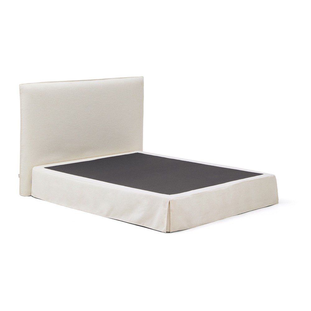 Białe tapicerowane łóżko dwuosobowe 160x200 cm Jaira – Kave Home