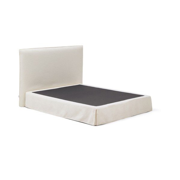 Białe tapicerowane łóżko dwuosobowe 160x200 cm Jaira – Kave Home