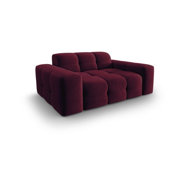 Bordowa aksamitna sofa 156 cm Kendal – Micadoni Home-image-3