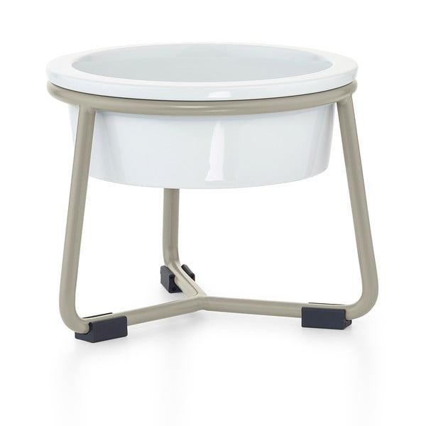 Porcelanowa miska ze stojakiem dla psów ø 20 cm Pranzo Greige M – MiaCara