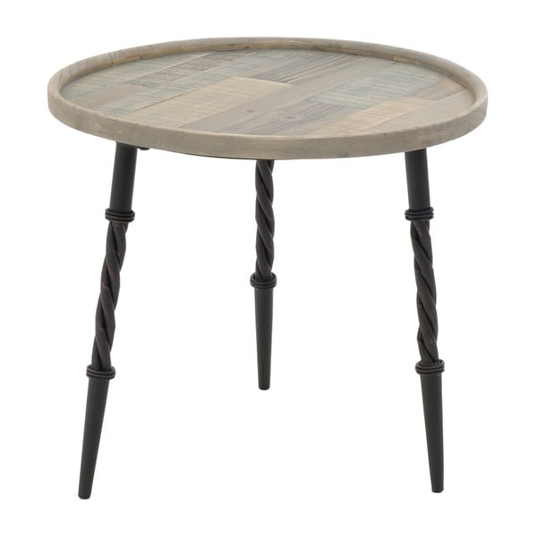 Drewniany stolik z metalowymi nogami InArt, ⌀ 56x50 cm