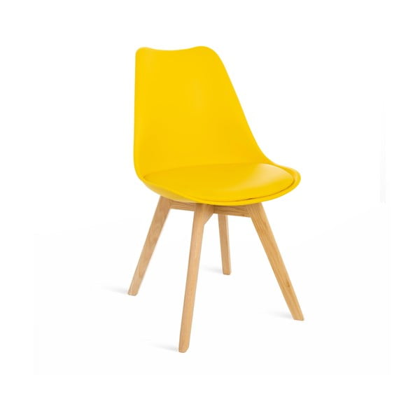Zestaw 2 żółtych krzeseł z bukowymi nogami Bonami Essentials Retro