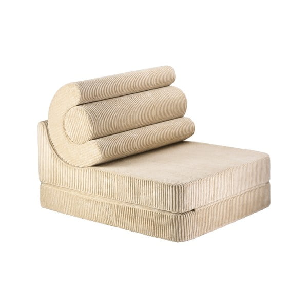 Jasnobrązowy sztruksowy fotel dziecięcy Flipster – Wigiwama