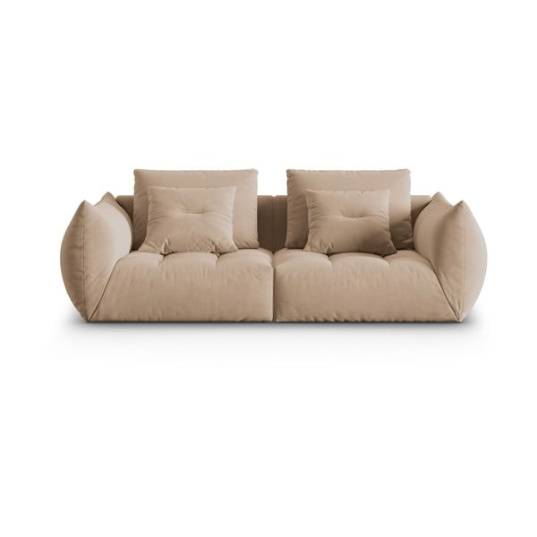 Beżowa aksamitna sofa 232 cm Bloom – Micadoni 