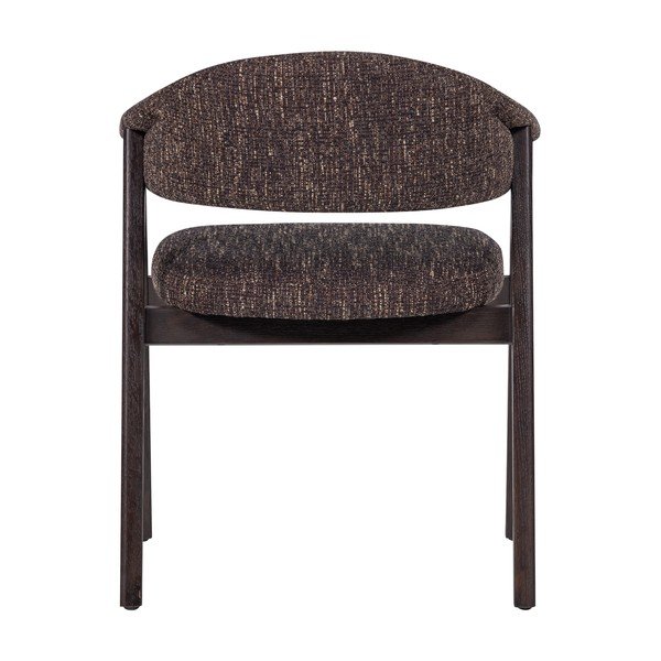 Ciemnobrązowe tapicerowane krzesło z podłokietnikami Tunar – WOOOD-image-4