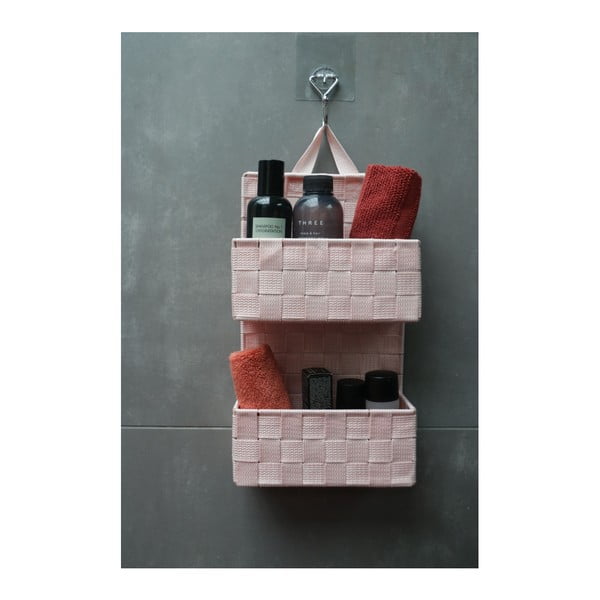 Jasnoróżowy 2-poziomowy koszykwiszący Compactor Bristol-image-1