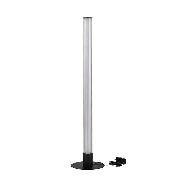 Aluminiowa lampa stojąca LED ze ściemniaczem w kolorze matowej czerni ze szklanym kloszem (wysokość 130 cm) Glovia – Nova Luce