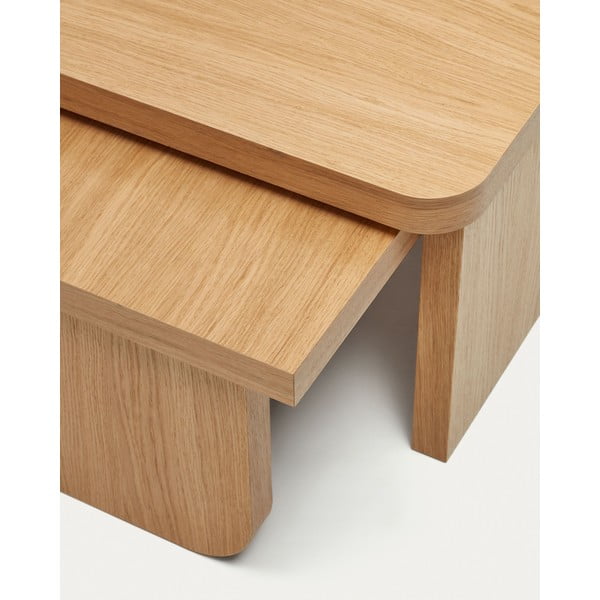 Stoliki w dekorze dębu zestaw 2 szt.  Oaq – Kave Home-image-4