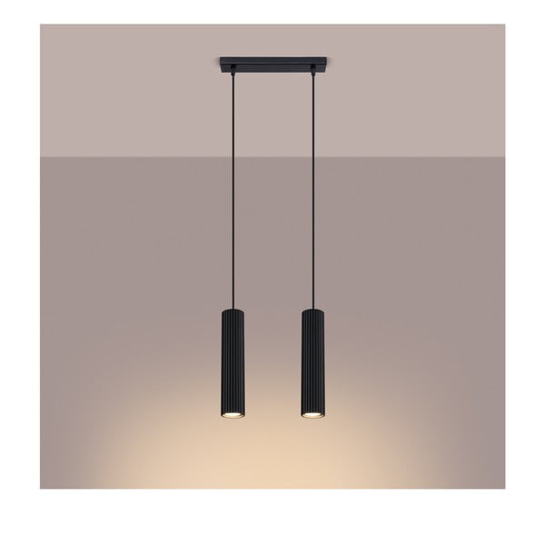 Czarna metalowa lampa wisząca Gleam – Sollux-image-1