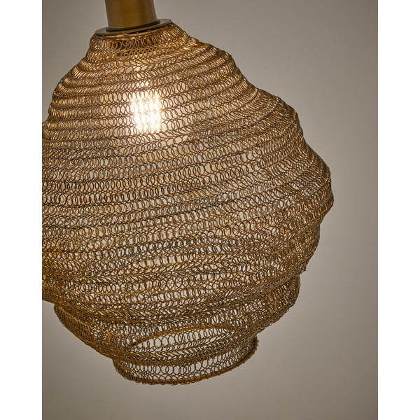 Lampa wisząca w kolorze złota z metalowym kloszem ø 30 cm Sarraco – Kave Home-image-3