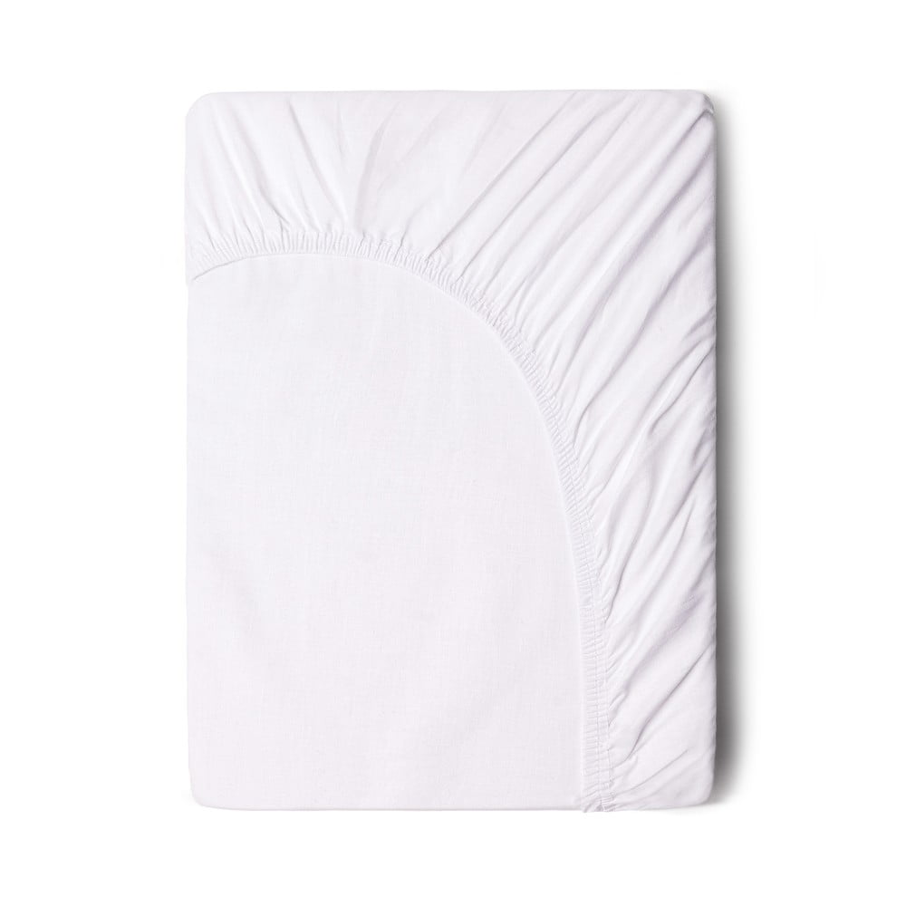 Białe bawełniane prześcieradło elastyczne Good Morning, 180x200 cm