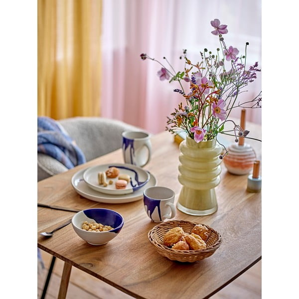 Biało-niebieski kamionkowy talerz ø 27 cm Okayama – Bloomingville-image-1