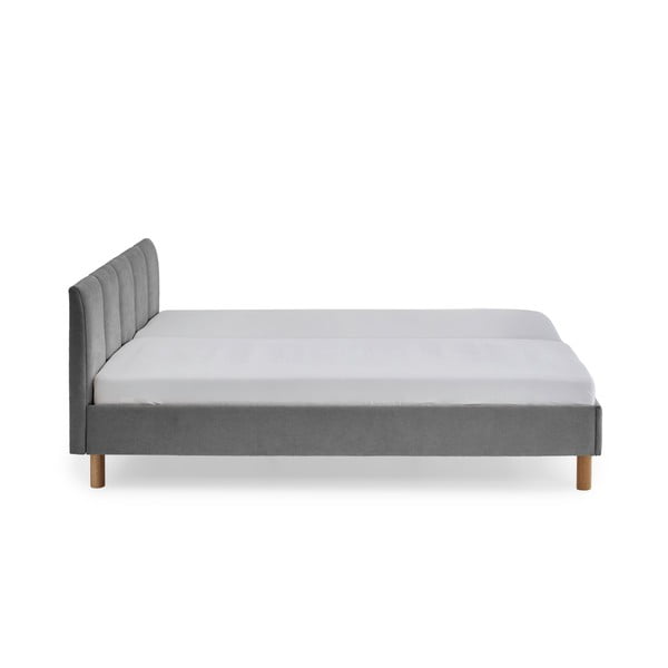 Szare tapicerowane łóżko dwuosobowe bez stelaża 180x200 cm Joker – Meise Möbel-image-2