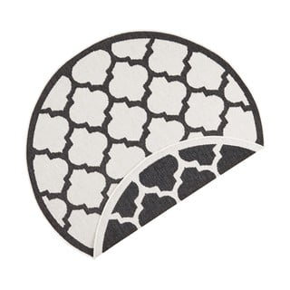 Czarno-kremowy dywan odpowiedni na zewnątrz NORTHRUGS Palermo, ⌀ 140 cm