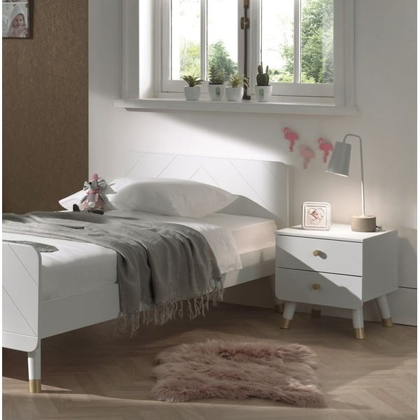 Biała dziecięca szafka nocna z drewna sosnowego Vipack Billy-image-1