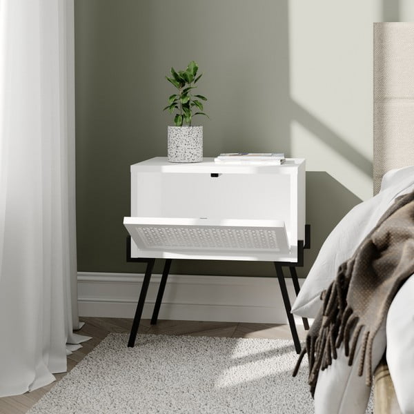 Biała szafka nocna Naive – Kalune Design-image-1