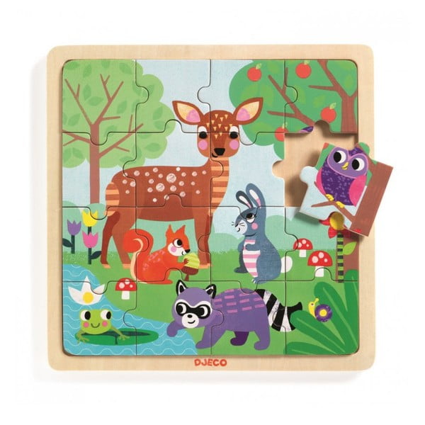 Drewniane puzzle Djeco Leśne zwierzątka