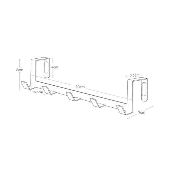 Biały metalowy wieszak na drzwi 30 cm Tower – YAMAZAKI-image-4