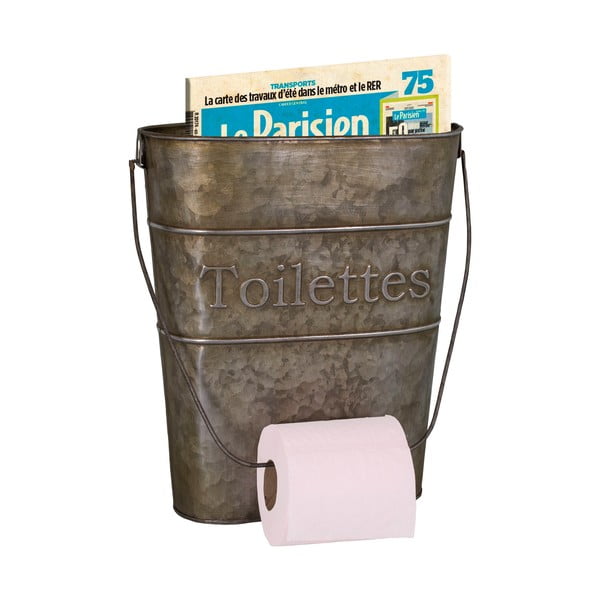 Szary metalowy uchwyt na papier toaletowy – Antic Line